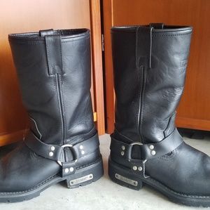 Men's Xelement black harness motorcycle boots